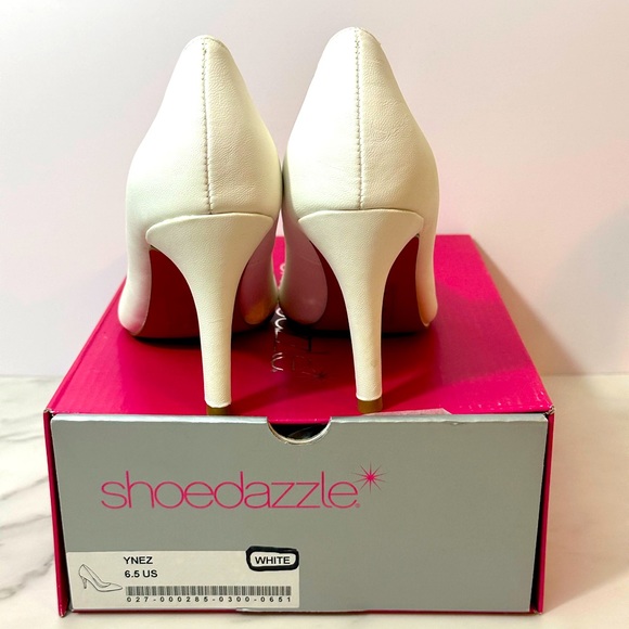 NWT Shoedazzle Women's Ynez White Pink Bottom Pump 3.75” Heel - Size 6.5 - Picture 7 of 11